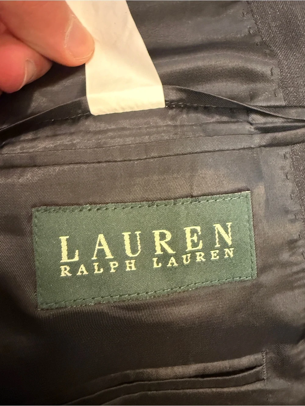 Ralph Lauren Suit Jacket 50R CharGray Wool Vtg 90s 2 Pc Green Label 45x26 Cuffed